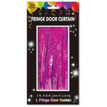 Foil Fringe Holographic Curtain 3ft x 8ft - Hot Pink