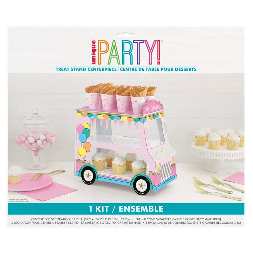 Rainbow Birthday Sweets Ice Cream Truck Dessert Stand with Ice Cream Wrappers