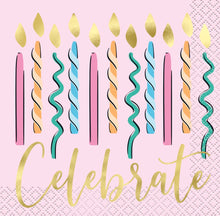 Rainbow Birthday Sweets Beverage Napkins 16ct - Foil Stamping