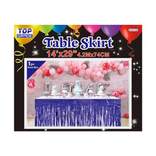 Foil Fringe Table Skirt 14ft x 29in - Blue