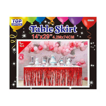 Foil Fringe Table Skirt 14ft x 29in - Red