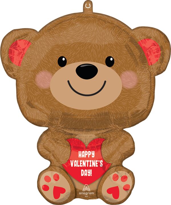 #S22 Cuddly Bear Valentine 20in Balloon