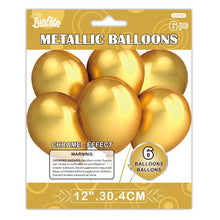 Metallic Gold Packaged 12in Latex Balloons 6ct