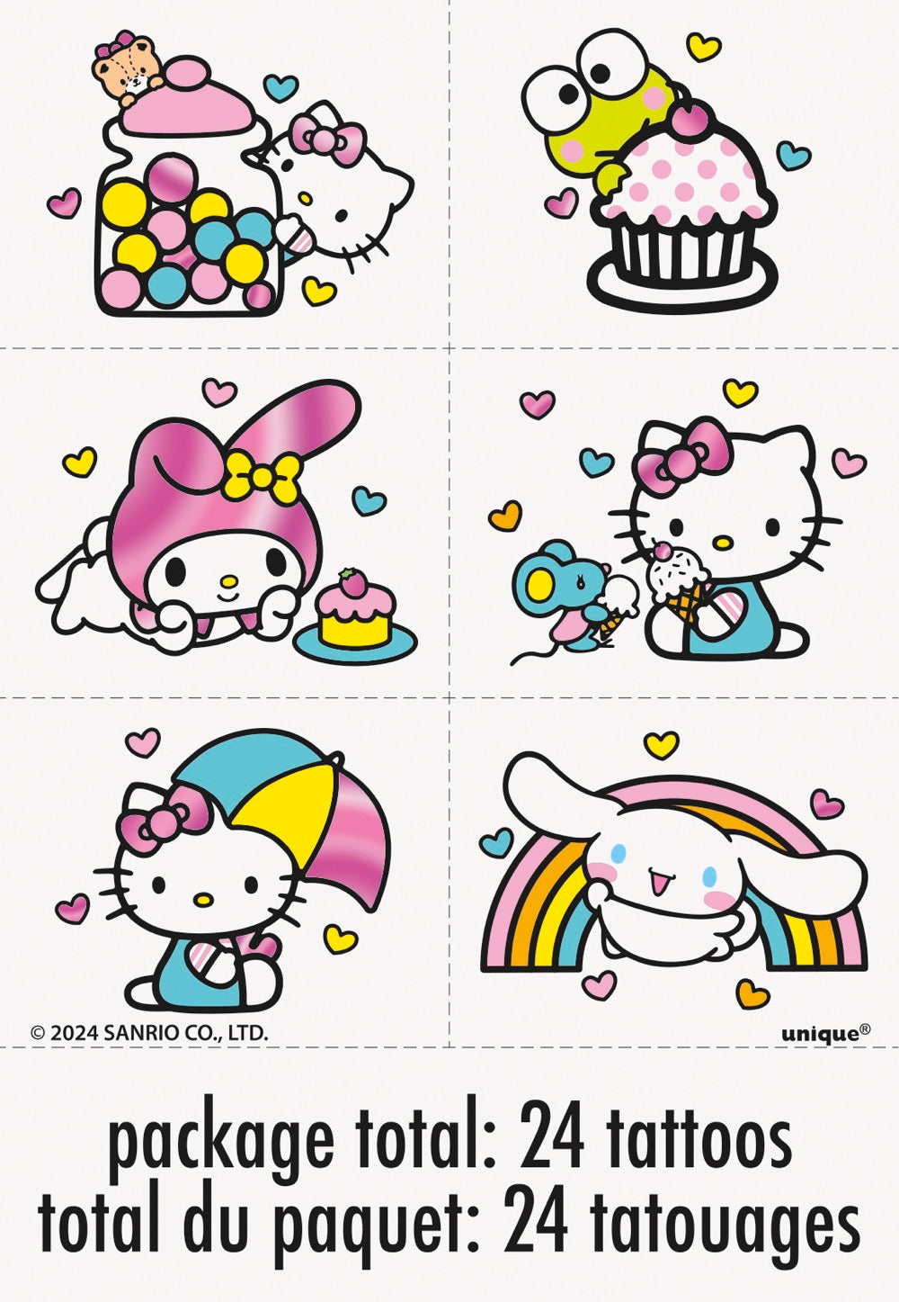 Hello Kitty and Friends Foil Tattoos 24ct