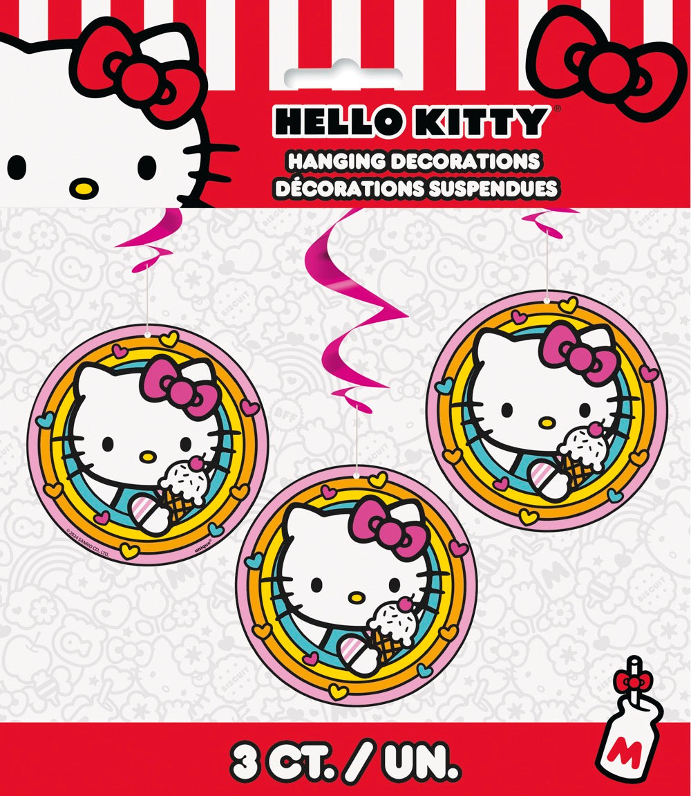 Hello Kitty and Friends 26 Hanging Swirl Decorations 3ct