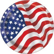 USA Flag 7in Plates 8ct
