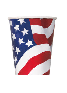 USA Flag 9oz Paper Cups 8ct