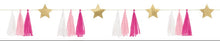 Gold Foil Star Garland with Tassels 6ft