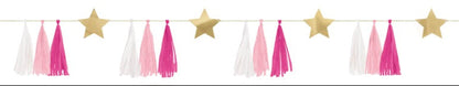 Gold Foil Star Garland with Tassels 6ft