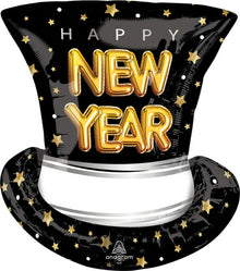S57 New Years Cheers Top Hat 24In Balloon