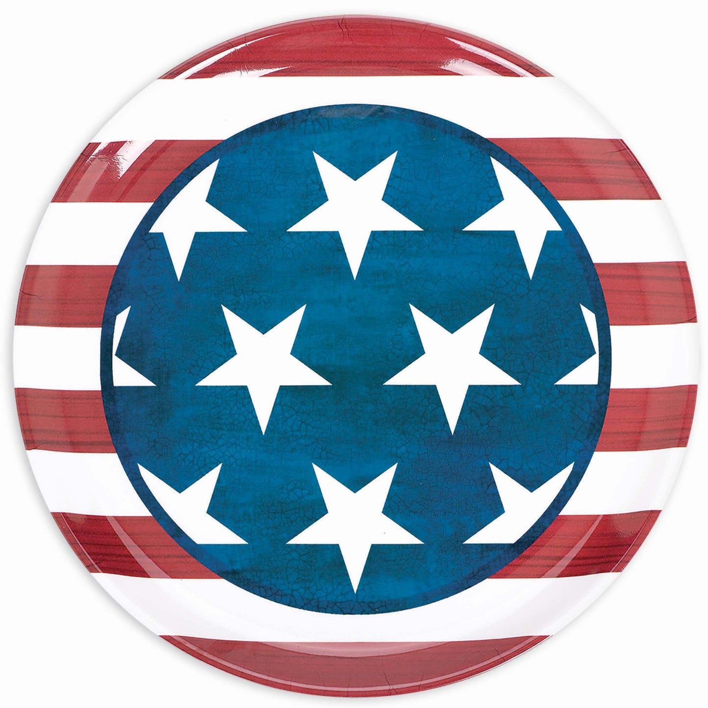 Patriotic Round Plastic Platter 13.5in