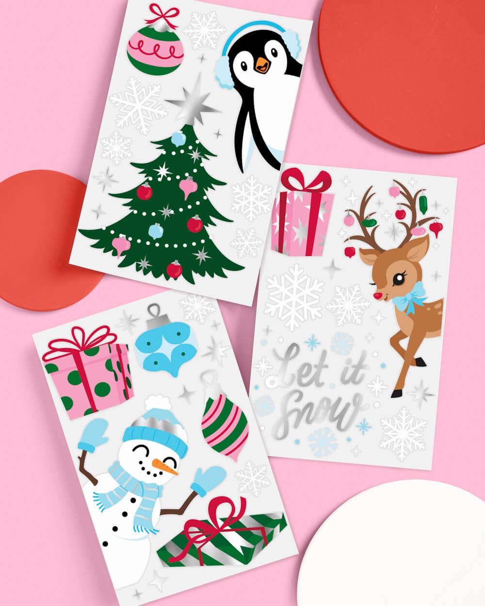 Winter Wonderland Christmas Window Clings 6 ct holiday decor