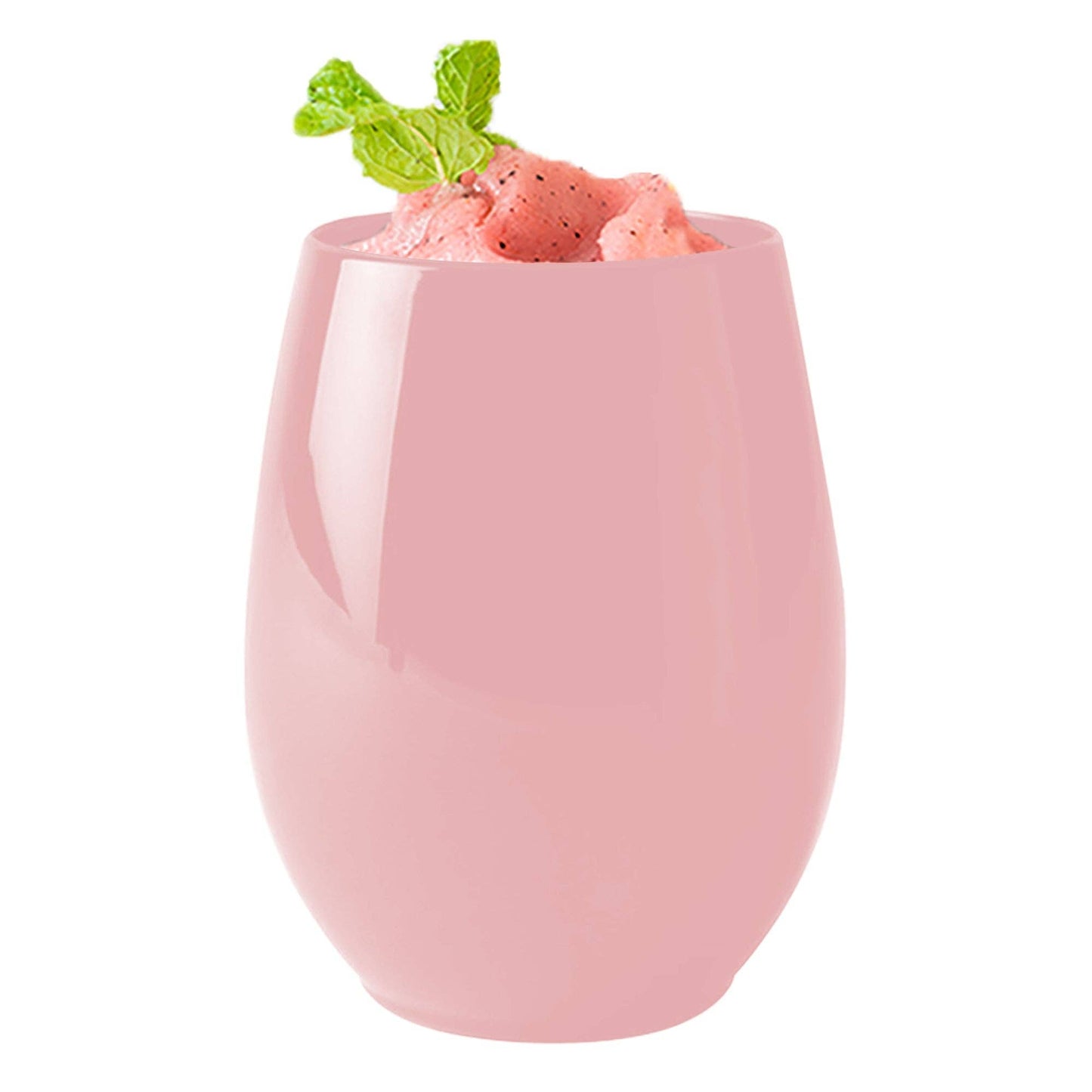 12 oz. Pink Elegant Stemless Plastic Wine Glasses