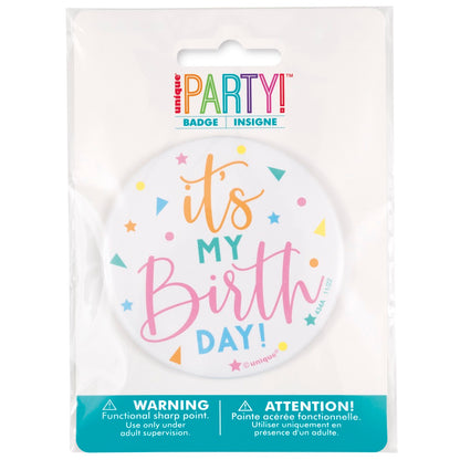 Enamel It's My Birthday Round 3in Badge