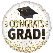 S44 Congrats Grad Gold Glitter 28in Balloon