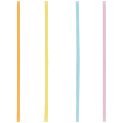 Assorted Color Reusable Plastic Straws 8ct