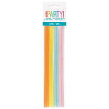 Assorted Color Reusable Plastic Straws 8ct