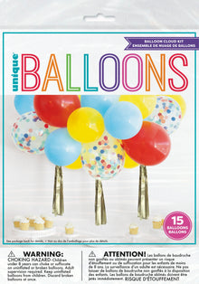Red Blue Yellow and Confetti Mini Balloon Arch Kit