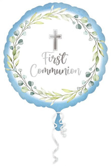 S05 First Communion Blue 18in Balloon