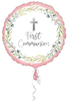 S04 First Communion Pink 18in Balloon