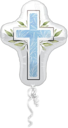 #S02  First Communion Blue Cross 28in Balloon