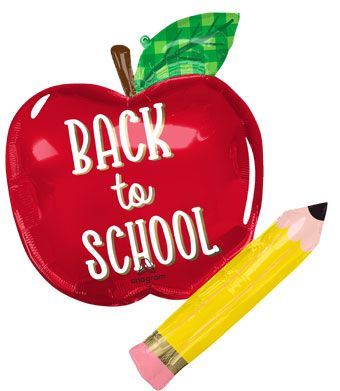 Back To School Apple & Pencil 31in Balloon