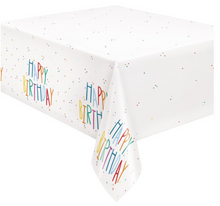 Birthday Mayhem Rectangular Plastic Table Cover 54in x 84in