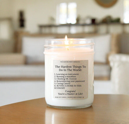 Funny Housewarming Gift Candle / Warm Wishes Soy Candle