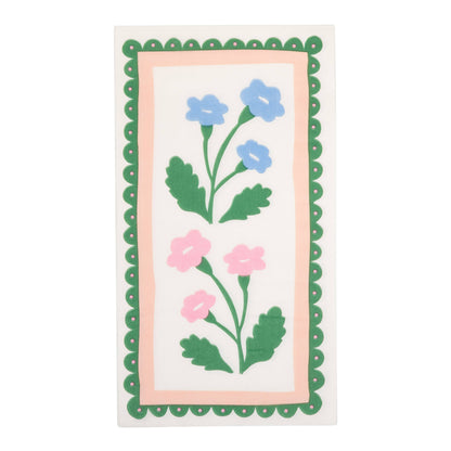 Floral Border Dinner Napkins 24ct