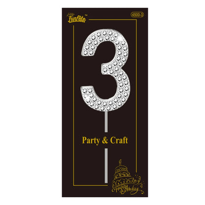 Rhinestone Number Cake Topper
