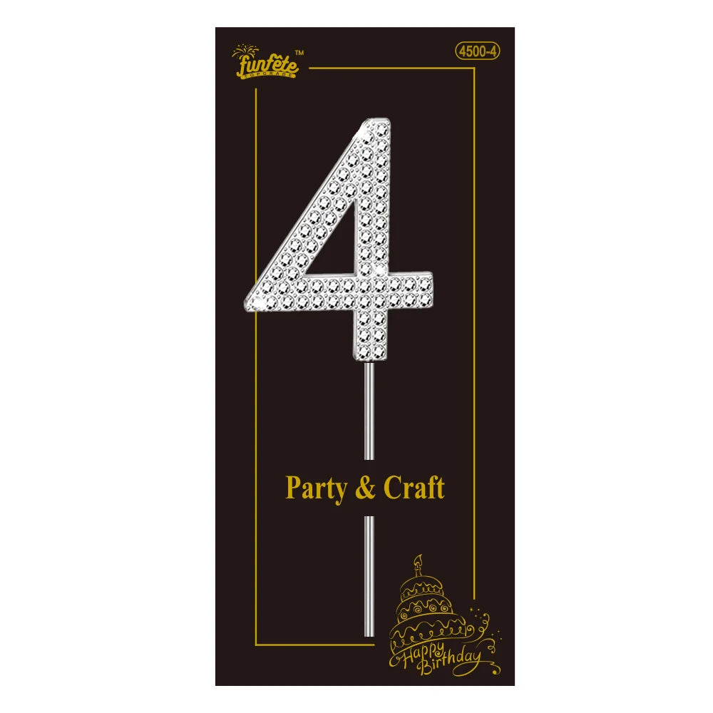 Rhinestone Number Cake Topper