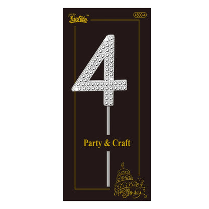 Rhinestone Number Cake Topper