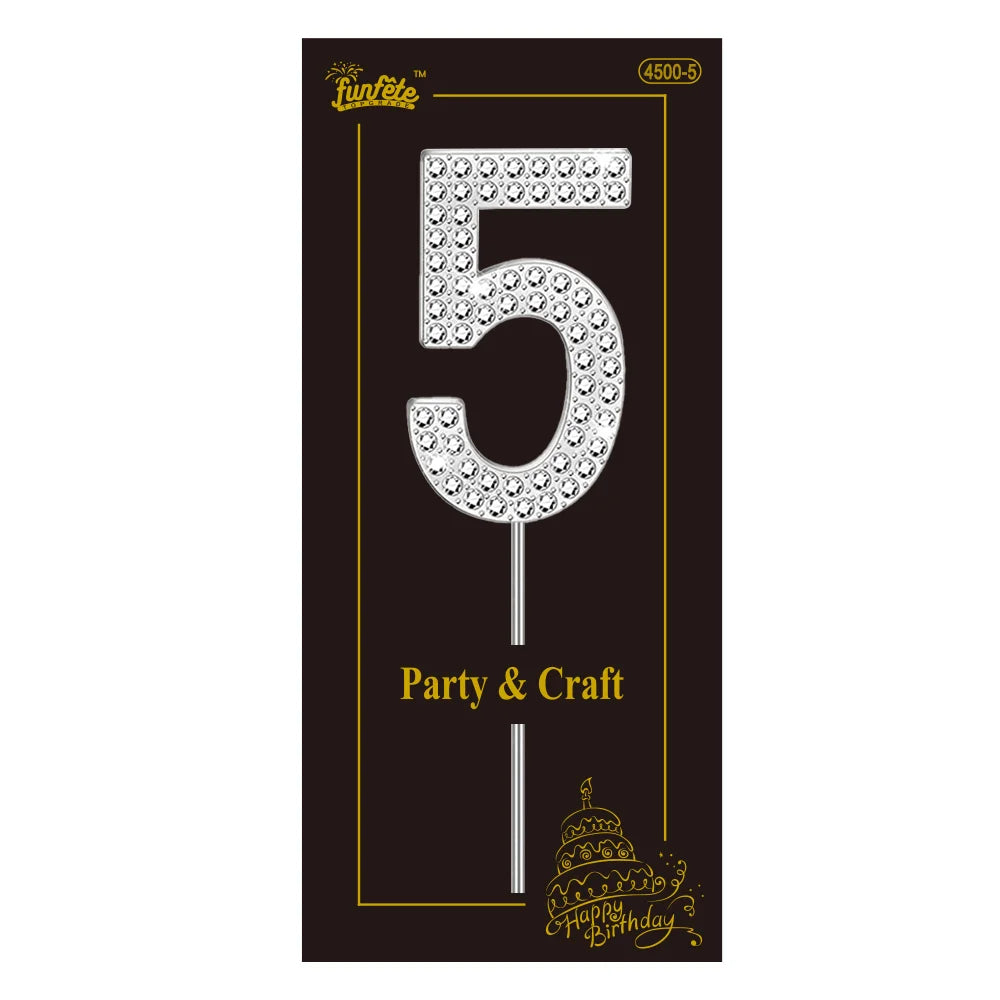 Rhinestone Number Cake Topper