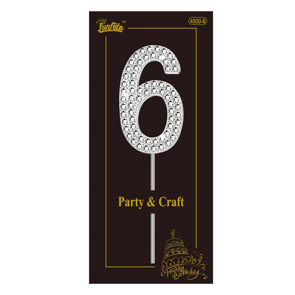 Rhinestone Number Cake Topper