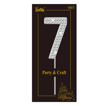 Rhinestone Number Cake Topper