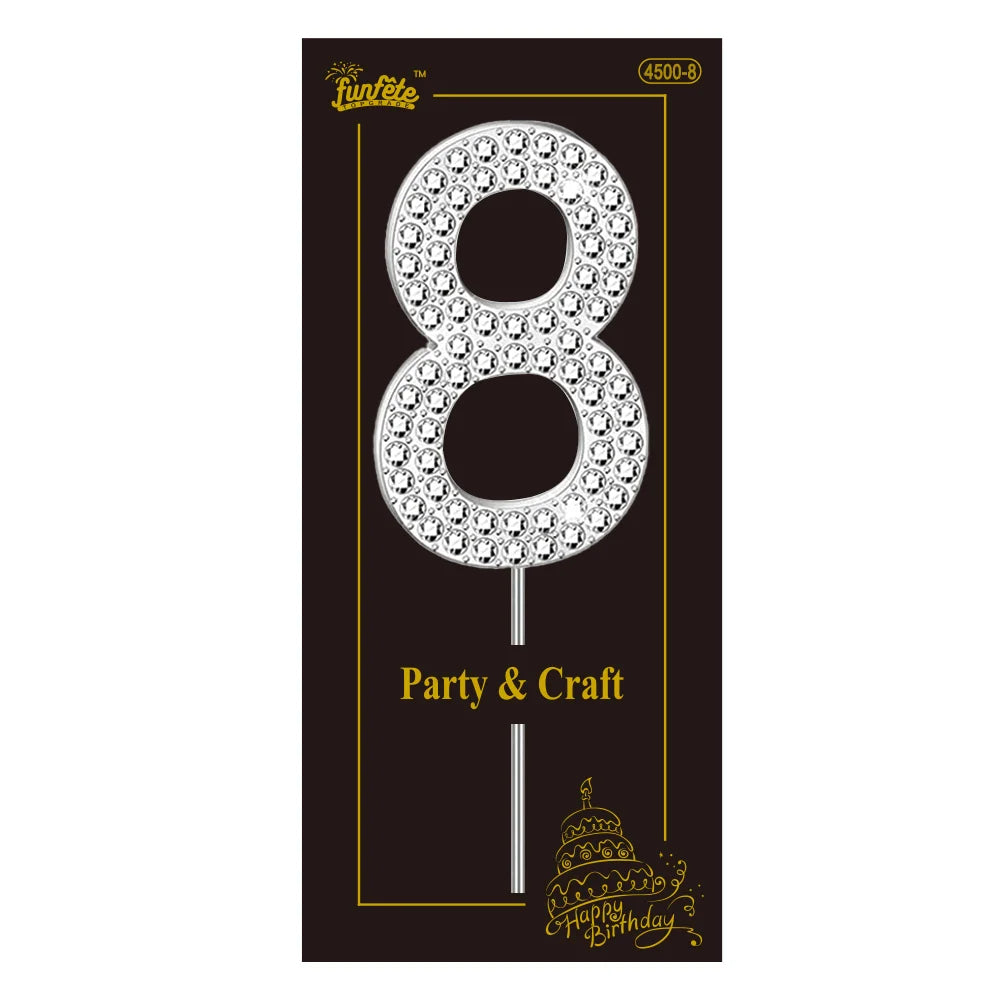 Rhinestone Number Cake Topper