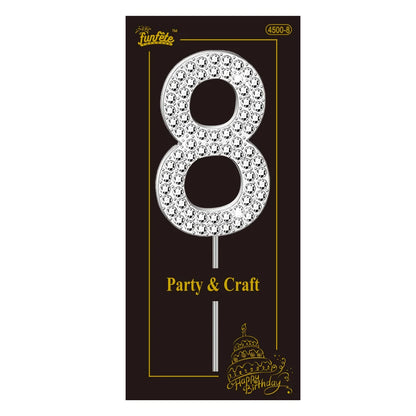Rhinestone Number Cake Topper