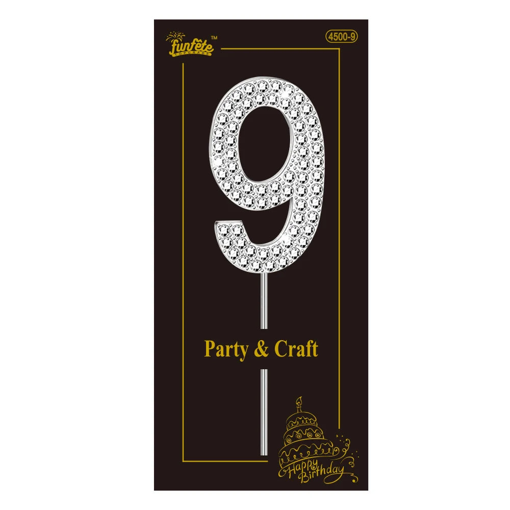 Rhinestone Number Cake Topper