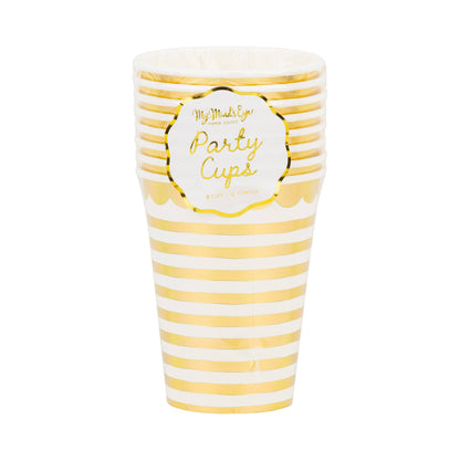 Gold Stripes Party Cups