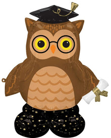 S31 Grad Wise Owl 44in Standing Balloon