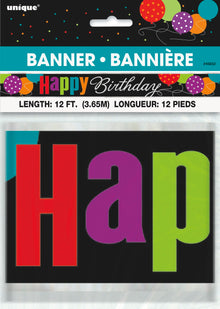 Foil Birthday Cheer Banner 12ft