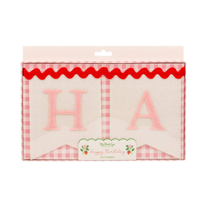 Pink Happy Birthday Felt Banner