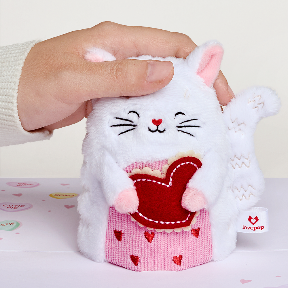Happy Valentine's Day' Love Cat Plushpop 6x8" Pop-up Card