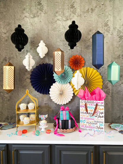4 Hanging Geometric Lanterns Hanging Decoration