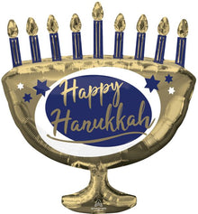 S49 Elegant Metals Hanukkah Menorah 29in Balloon