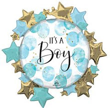 Baby Boy Watercolor 30in SuperShape Balloon