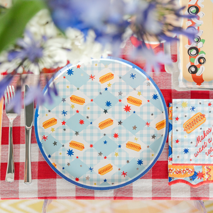 Patriotic Hot Dog Dinner Plates
