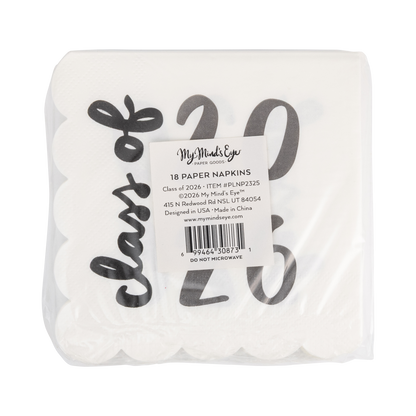 Foiled Class of 2026 Scallop Cocktail Napkin (18 ct)