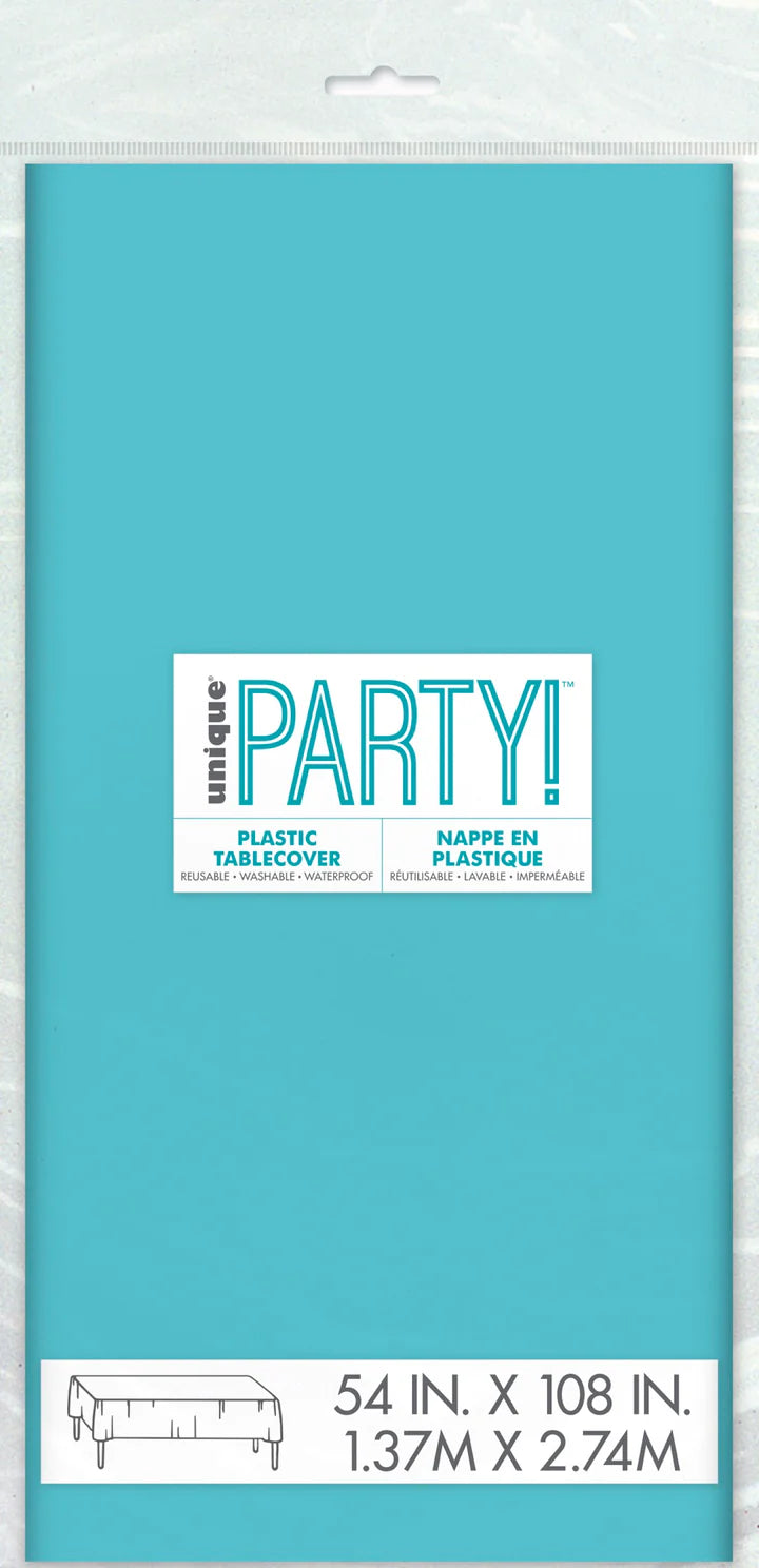 Teal Plastic Rectangle Table Cover 54" x 108"