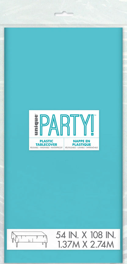 Teal Plastic Rectangle Table Cover 54" x 108"